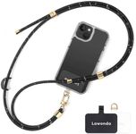 Lawonda Crossbody Anti Lost Phone Lanyard Silicone Waterproof Phone Strap Adjustable Cell Phone Holder with Phone Tether Tabs for Travel Essentials Dazzling Gold