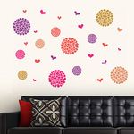 Decals Design 'Flower Pattern Motifs' Wall Sticker (PVC Vinyl, 60 cm x 90 cm, Multicolour)