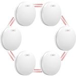 Wireless Interlinked Smoke Alarm 6 Pack, 10 Years Lithium Battery Powered Wireless Networked Smoke Detectors for Home by 433MHz, 85dB Audible Alarms for Fire Warning