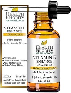 Health Priority Organic Vitamin E Oil for Skin & Scars - 15000 IU, Unscented, 0.5 Fl Oz