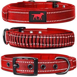 Heavy Duty Dog Collar with Handle | Ballistic Nylon Heavy Duty Collar | Padded Reflective Dog Collar with Adjustable Stainless Steel Hardware | Convenient Sizing for All Breeds