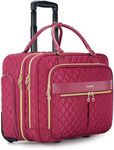 BAGSMART Rolling Laptop Bag Women, Rolling Briefcase for Women, 17.3 Inch with Wheels Computer Bag Rolling Laptop Case for Work Travel Business, Red