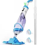 LANCHEZ Cordless Pool Vacuum with Telescopic Pole, Wide Vacuum Head, Handheld Rechargeable Pool Cleaner, 1H Run Time, 18 GPM for Sand, Silt & Leaves in Inground & Above Ground Pools, Hot Tub and Spa