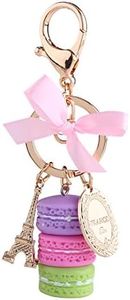 Colorful Alloy Keychain, Mini Macaroon Cute Eiffel Tower Keychain Keyring Bag Pendant Car Charm Decoration Accessory for Car Key Handbag (Purple)