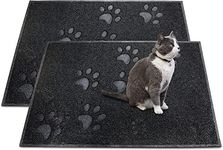 Andalus Large Cat Litter Mat, Pack of 2 - Waterproof, Non-Slip & Easy to Clean Cat Litter Box Mat for Extra Efficient Pet Litter-Trapping, Black (30” X 18”)