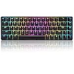 T8 RGB Gaming Keyboard 60% | Clicky Optical Blue Switches | Mini 60 Percent Wired Mechanical Keyboard | 18 Chroma LED Backlit Illuminated Keyboard | Compact 68 Keys | Detachable USB-C Cable | Black