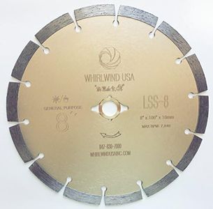 Whirlwind USA LSS 8 in. Dry or Wet Cutting General Purpose Power Saw Segmented Diamond Blades for Masonry Brick/Block Pavers Concrete Stone (Factory Direct Sale) (8")