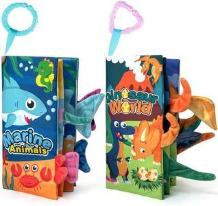 YPFonetoy 2pcs Soft Baby Books 0-6 Months, Infant Newborn Baby Toys for 6-12 Months, Crinkle Cloth Tummy Time Touch Sensory Interactive Book Toy & Gift for Baby 0-12m Must Haves
