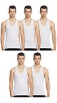 Rupa Jon Men's Cotton Vest (JN Vest RN_White Pack of 5_XL) - Pack of 5