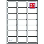 EJRange 21 Labels per A4 Sheet, 100 Sheets 2100 Labels Total, Self Adhesive Address Mailing Printer Labels–Compatible with Inkjet and Laser Printers – Printable Sticky Sheet Labels