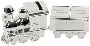 SOLEFAVORS Bambino Silver Plated Train Money Box & First Tooth and Curl Carriage