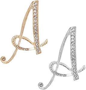 Letter Brooch Pins, Alloy Lapel Pin Gold and Silver for Women, Girls, Men