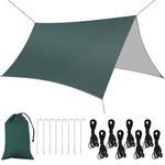 Flintronic 3M*3M Tent Tarp Waterproof *1, Hammock Rain Fly Tent Tarp, Lightweight Waterproof Camping Shelter, Portable Windproof Snowproof Tarpaulin, for Sunshade Camping Outdoor, ArmyGreen