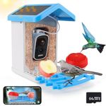 BOYVEN Bird Feeder with Camera - Solar Powered Wireless Video Bird Cam Live 4MP 2.5K Full HD Two-Way Audio APP Control Instant Notification AI Identify 11000+ Include 64GB Card