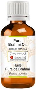 Greenwood Essential Pure Brahmi Oil (Bacopa monnieri) 100% Natural Therapeutic Grade 50ml (1.69 oz)