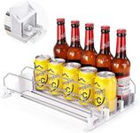 WADY Drink Organizer for Fridge, 3 Rows Soda Can Dispenser for Refrigerator, Automatic Glide Organizer for Refrigerator, Width Adjustable Drink Dispenser, Self - Pushing Soda Can Dispenser (White)