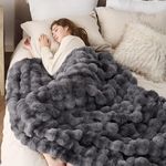 Bedsure Faux Fur Blanket, Grey Soft