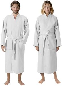 HOMELEVEL - Accappatoio in piqué di 100% cotone, unisex, per sauna o viaggio