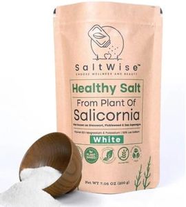 SaltWise Salicornia White Salt – Low Sodium Salt Substitute, Plant-Based Mineral Salt, Kosher, 100% Natural, No Additives (7.05 oz / 200g)