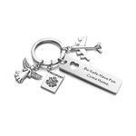 PiercingJak Guardian Angel Travel Keyring Engraved Be Safe Have Fun Come Home Keychain Airplane Passport Pendant Travelers Gifts Keyring for Couple Family Best Friend