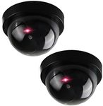 Fake Security Camera - Realistic Set of 2 Fake Security Cameras - Durable Dummy Cameras for Outside - Battery-Operated Fake Cameras with Red Light - Fake Outdoor Camera for Indoor or Outdoor