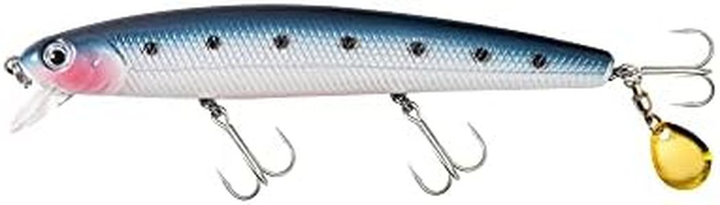 Calissa Offshore Tackle 110mm California Inshore Fishing - Special Jerkbait Crankbait Surf Flash Fishing Salt Pro Lure Minnow Zebra MS Metallic Sardine Glow 110 (Pink Headed Sardine Glow)