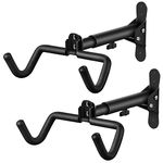Dirza Bike Wall Mount Bike Storage Rack - Foldable - Length and Angle Adjustable - Horizontal Bicycle Rack for Garage,Indoor,Home,Road Bikes,Mountain Bikes,Hybrid Bikes with Screws Black 2 Pack