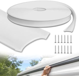 7/8" 100FT RV Vinyl Trim Insert with Screws - Durable White Vinyl Molding for RV, Camper, Travel Trailer Exterior Screw Cover, Easy Install, Weather-Resistant Replacement Trim