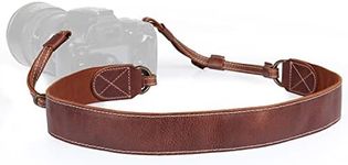 MegaGear MG1515 Sierra Series Genuine Leather Camera Shoulder or Neck Strap - Brown Compact