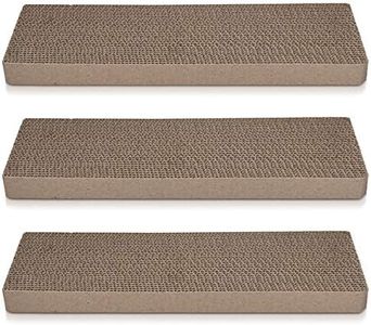 Navaris Cat Scratching Board Set - Narrow Scratch Boards for Scratching/Stretching Made of Cardboard for Small and Large Cats - 41x13x3cm (Set of 3)