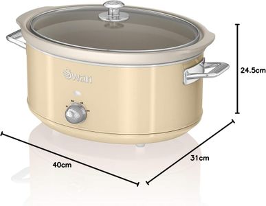 Swan Retro 6.5L Slow Cooker – Cream