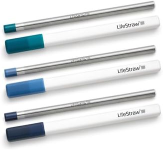 LifeStraw Sip Filter Straw with 3 Carry Cases, Stormy & Midnight, 3PK