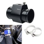 Dewhel Aluminum Black Water Temp Meter Temperature Gauge Joint Pipe Radiator Sensor Adaptor Clamps 26mm