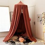 SKRORS Children Bed Canopy Round Dome, Cotton Mosquito Net, Nursery Decorations, Indoor Outdoor Play Reading Tent for Kids