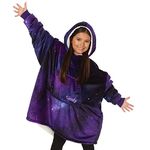 THE COMFY Original JR | The Original Oversized Sherpa Wearable Blanket for Kids, Seen On Shark Tank, One Size Fits All, Galaxy