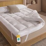 Slumberdown 10cm Box Quilted Mattress Topper Kingsize Bed - Extra Deep & Breathable Topper with Elasticated Straps | Non-Allergenic, Machine Washable & 2-Year Guarantee (150 x 200cm)