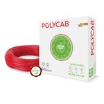 Polycab Green Wire+ 90M coil |2.5 SQ MM|Heat resistant upto 900 C | Low smoke | Low toxic fumes | GreenPro certified | 99.97% high purity copper | Rodent protection | Eco friendly (Red)