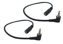 CERRXIAN 1Ft 4 Pole 3.5mm Male to 3 Pole 3.5mm Female Gold Plated Stereo Audio Cable Headset Extension Cable-2Pack