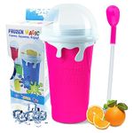 Slushy Cup, 500ml Magic Slushy Maker Cup TIK TOK Quick Frozen Magic Cup Double Layers Slushie Cup Portable Quick Frozen Smoothies Squeeze Cooling Cup for Milk & Juices