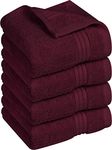 Utopia Towels - Washcloth Set - Premium 100% Ring Spun Cotton - Quick Dry, Highly Absorbent, Soft Feel Towels, Perfect for Daily Use (Pack of 4) (12 x 12, Burgundy)