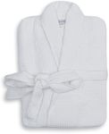 The Plum Blossom Company Waffle Resort Robe 100% Cotton XS/S, S/M, M/L White, Beige and Dark Grey (CA/US, Alpha, Small, Medium, Regular, Regular, Snow White)