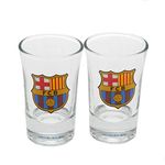 FC Barcelona Official Football Crest Shot Glass (Pack Of 2) (One Size) (Clear)