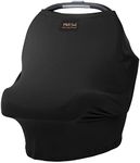 Milk Snob Original 5-in-1 Luxe Nursing Cover in Black - Added Privacy Breastfeeding Cover, Car Seat Cover for Carrier, Stroller, High Chair, Shopping Cart, Lounger Canopy, Newborn Essentials