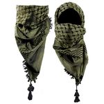 Mora Premium Shemagh Scarf: Large 100% Cotton Arab Tactical Military Desert Head Neck Keffiyeh Wrap with Tassels(Camo Black)