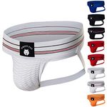 Gruff Pup Quarterback Jockstrap, White Striped, XX-Large