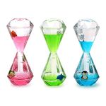 Sensory Toy for Relaxation, Motion Timer, Color Lava Lamp, 3 Pack Incredibly Effective Calming Stress Relief Hourglass Toy Liquid Motion Bubbler