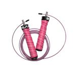 Burnlab Pro Speed Skipping Rope - Anti Slip, Adjustable, Ball Bearing Design for Gym, Crossfit, Double Unders, Speed Jumping, Boxing, Cardio and Weight Loss - for Men and Women (Pink)