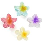 JOYOYO 4 Pcs Flower Hair Clips Medium Size Hair Claw Clips for Women Girls, Hair Grips Women Hair Clips Bright Color Flower Clips 3 Inch