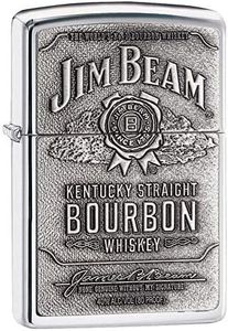 ZIPPO Jim Beam Label-Pewter Emblem HIGH Polished Chrome Lighter