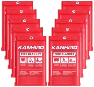 Emergency Fire Blanket for Home Kitchen - KANHIRO Fiberglass Fire Suppression Blanket Great for School, Fireplace, Grill, Car, Office, Warehouse (10 Pack, 39 in X 39 in)
